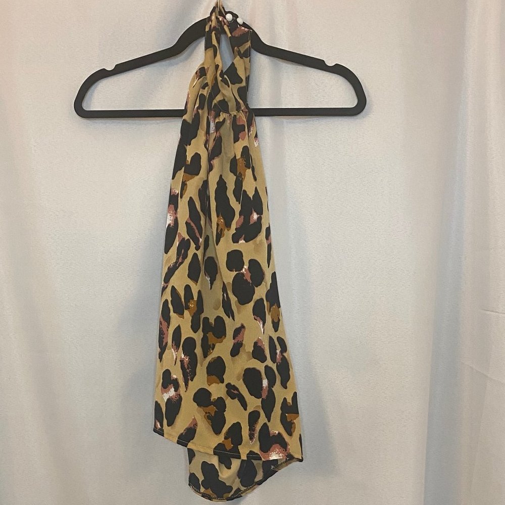 Leopard Flowy Halter Top